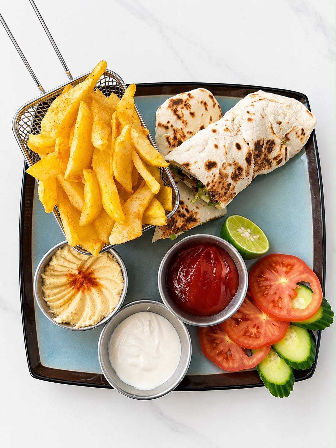 Falafel Wrap with Fries