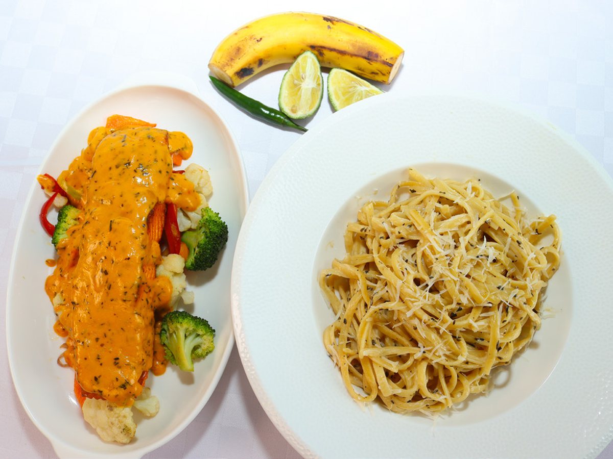 Linguine with Grilled Salmon
