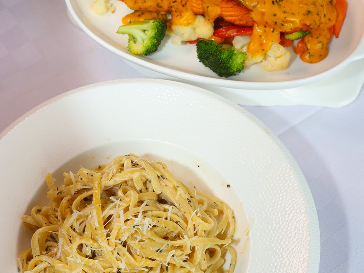 Hashi Rigatoni & Herb-Grilled Salmon